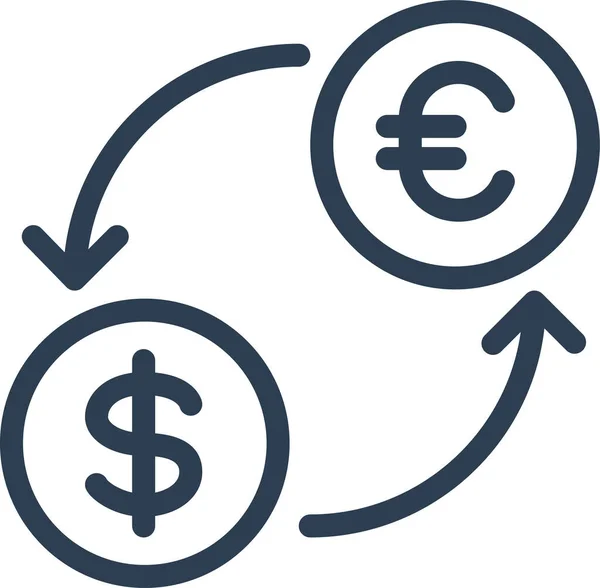 Banque Monnaie Dollars Icône — Image vectorielle