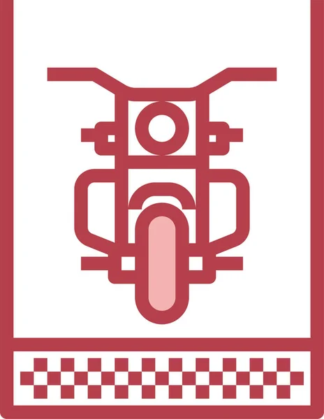 Icône Ligne Arrivée Vélo — Image vectorielle