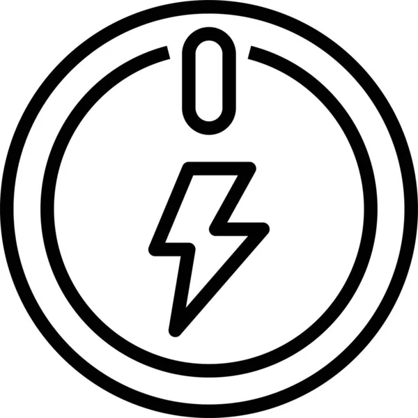 Icône Énergie Électronique Bouton Dans Style Contour — Image vectorielle