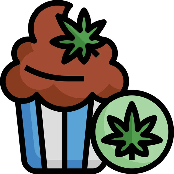 Icona Cupcake Marijuana Cupcake — Vettoriale Stock