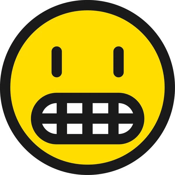Grimmige Gezicht Emoji Icoon Gevulde Outline Stijl — Stockvector
