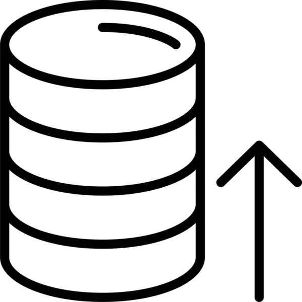 Icona Del Server Del Database Freccia Stile Contorno — Vettoriale Stock