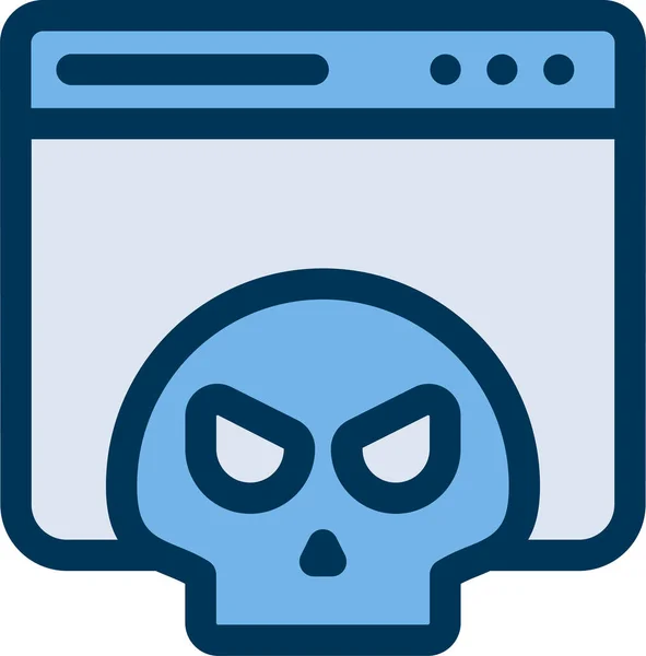 Malware Virus Webseiten Symbol Ausgefüllten Umriss Stil — Stockvektor