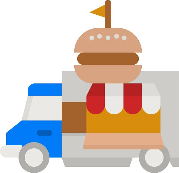 Truck Food Burger Ikone — Stockvektor