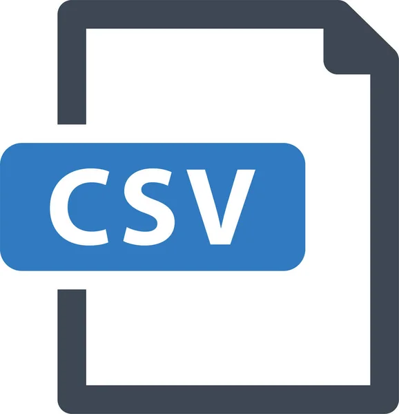 Icona Formato File Csv Stile Piatto — Vettoriale Stock