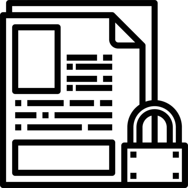 Web Ikone Zum Schutz Von Dokumenten — Stockvektor