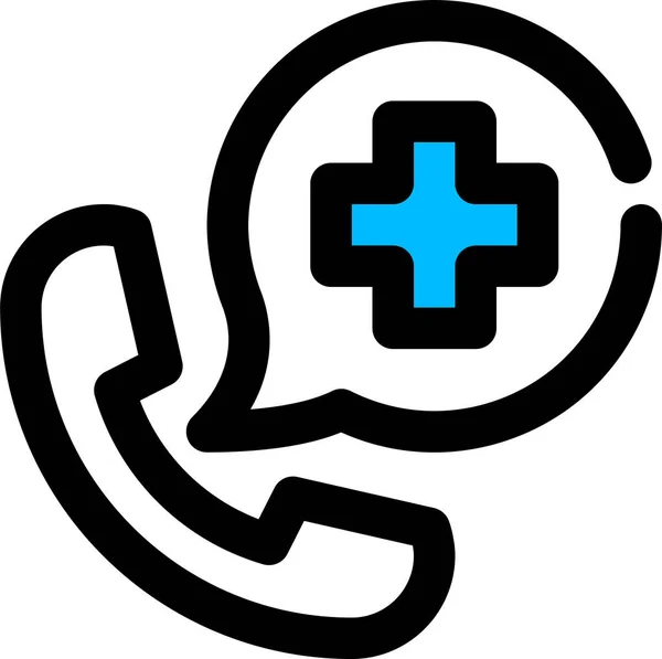 Κλήση Γιατρό Ιατρική Βοήθεια Εικονίδιο Filled Περίγραμμα Στυλ — Διανυσματικό Αρχείο
