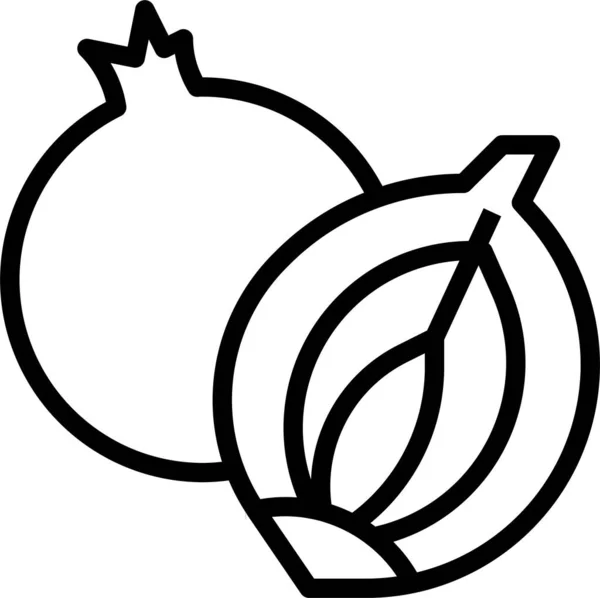 Ikona Świeżych Owoców Cebuli — Wektor stockowy