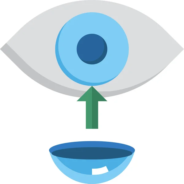 Ophtalmologie Des Yeux Icône Lentille — Image vectorielle