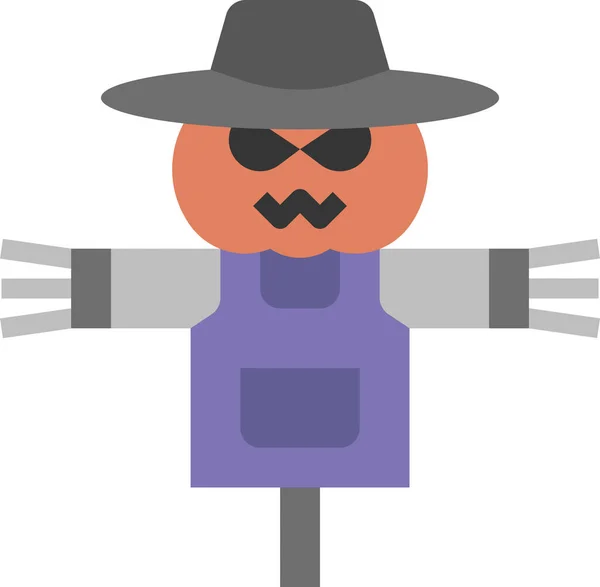 Scarecrow Halloween Harvest Icon Halloween Category — Stock Vector