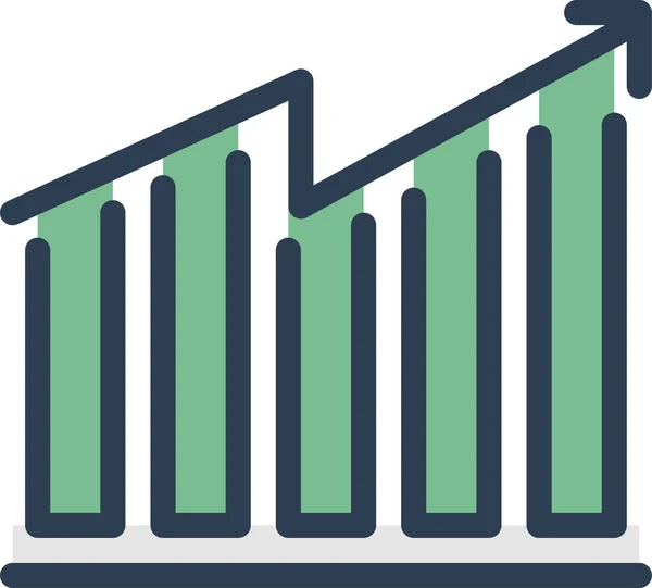 Icône Croissance Graphique Analytique Dans Style Contour Rempli — Image vectorielle