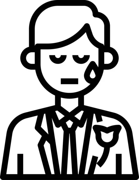 Hombre Triste Persona Icono — Vector de stock