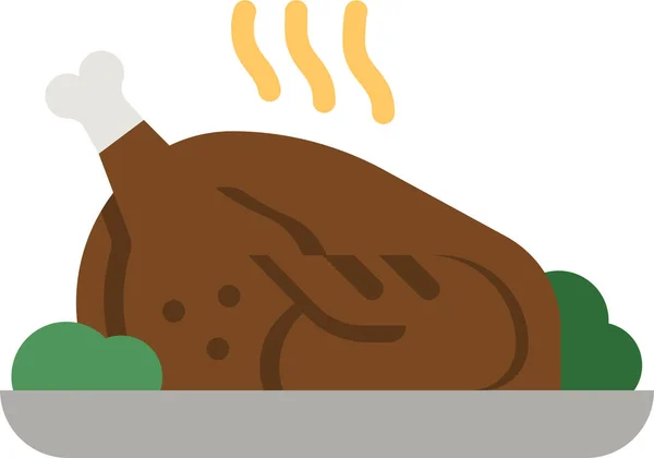 鸡肉烤火鸡图标 — 图库矢量图片