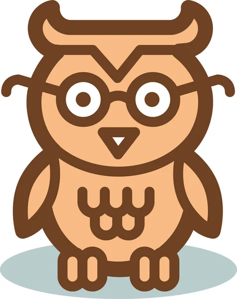 Education Owl School Icon Filled Outline Style — стоковый вектор