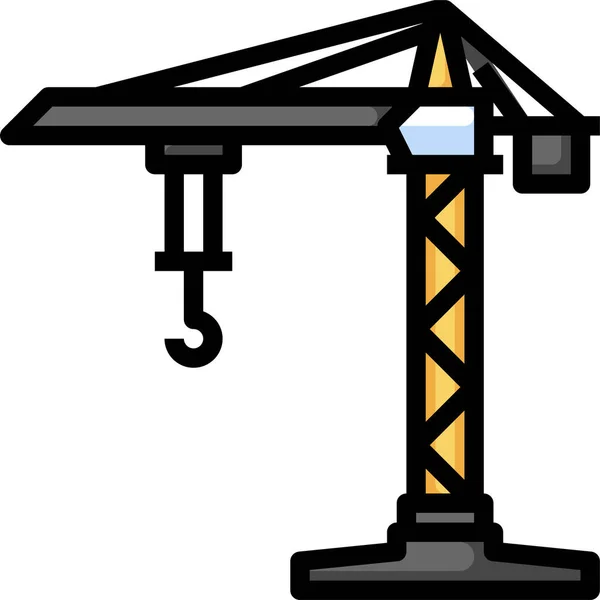 Construcción Del Edificio Icono Grúa — Vector de stock