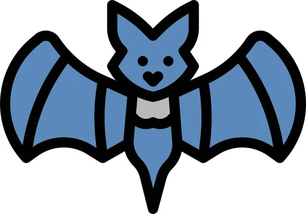 Bat Zvíře Zoo Ikona Halloween Kategorii — Stockový vektor