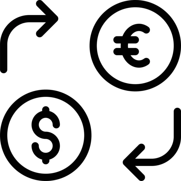 Currency Dollar Exchange Icon Outline Style — Stock Vector