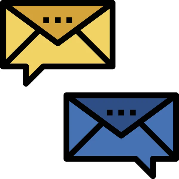 Kommunikations Mail Umschlag Symbol Stil Ausgefüllter Umschläge — Stockvektor