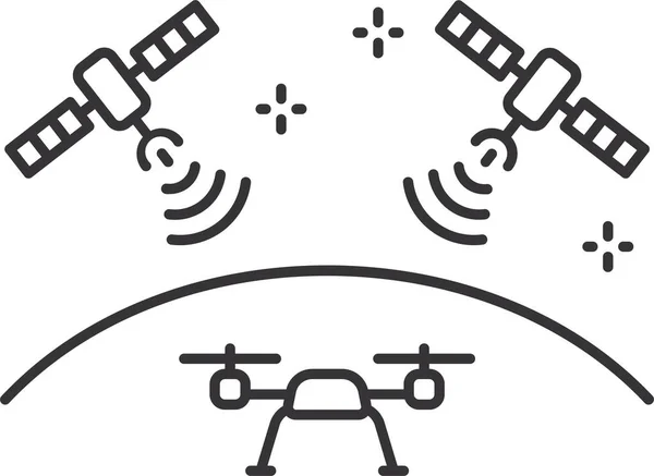 Drone Satellites Signal Icon — Stock Vector