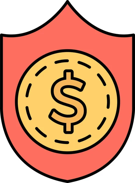 Argent Dollar Pièce Icône — Image vectorielle