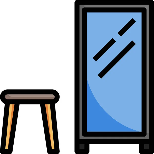 Stehspiegel Möbel Ikone — Stockvektor
