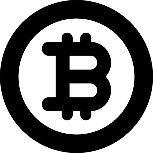 Digitalgeld Ikone Bitcoin Soliden Stil — Stockvektor