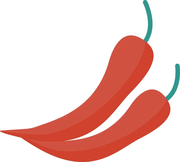 Chili Food Grüne Ikone Flachen Stil — Stockvektor