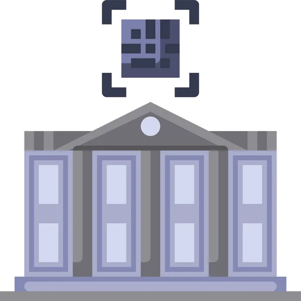 Ikon Bangunan Barcode Perbankan - Stok Vektor