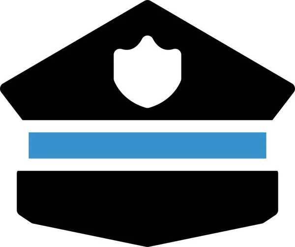 Cap Policial Ícone Polícia Estilo Plano — Vetor de Stock
