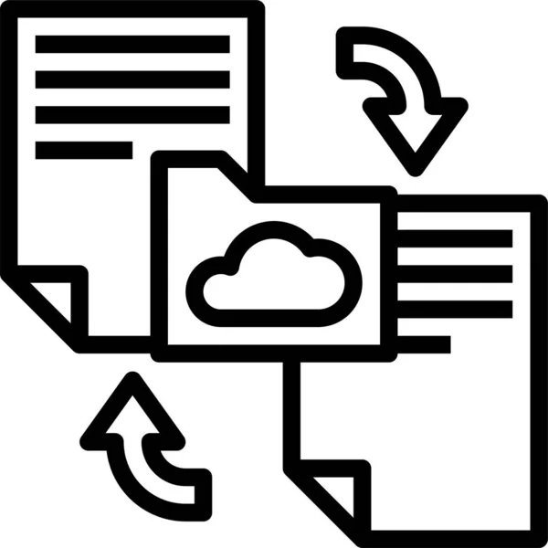 Compartir Archivos Icono Compartir Estilo Esquema — Archivo Imágenes Vectoriales