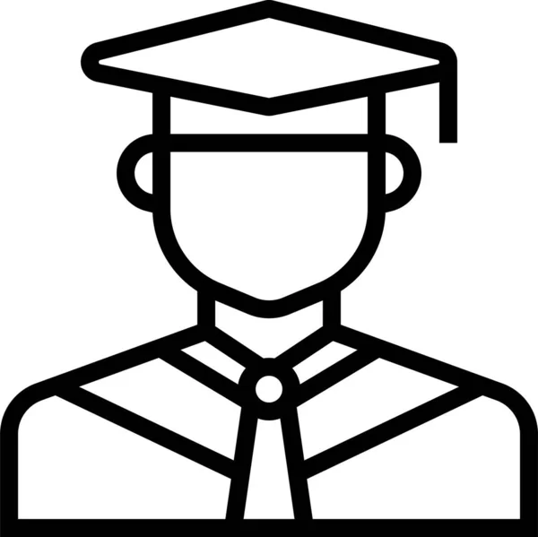 Ícone Graduação Pós Graduação Educação Estilo Esboço — Vetor de Stock