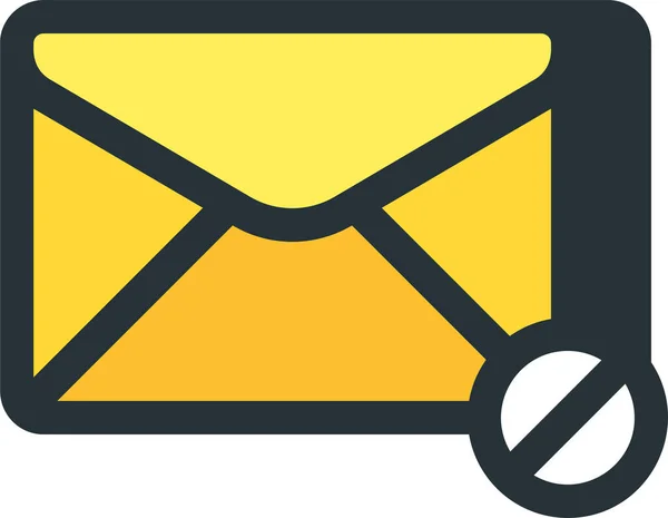 Geblokkeerde Mail Gefilterd Pictogram Gevulde Outline Stijl — Stockvector