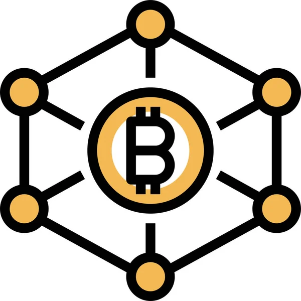 Blockchain Cash Coin Icon Ausgefülltem Outline Stil — Stockvektor