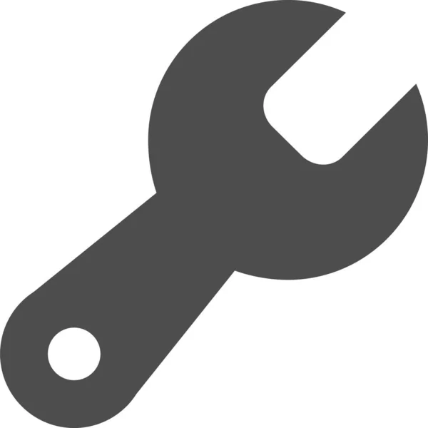 Werkzeugschlüssel Symbol Solidem Stil Reparieren — Stockvektor