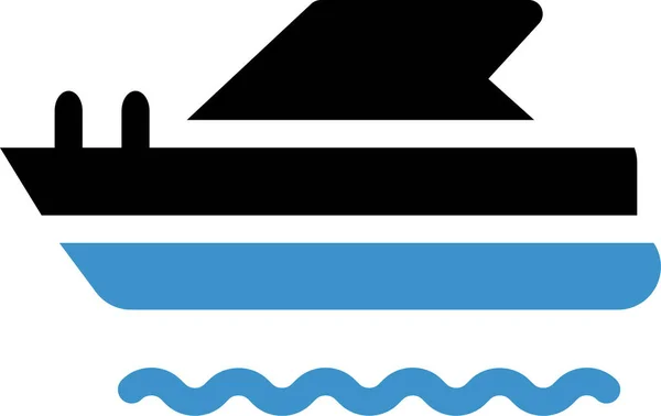 Barca Mare Icona Della Nave Stile Piatto — Vettoriale Stock