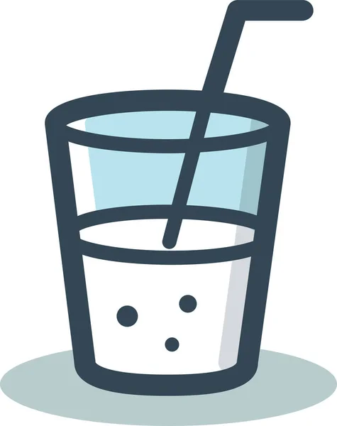 Drink Glass Soda Icon Filled Outline Style — Vettoriale Stock