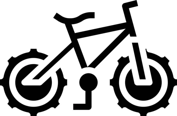 Katı Biçimli Bisiklet Egzersiz Simgesi — Stok Vektör