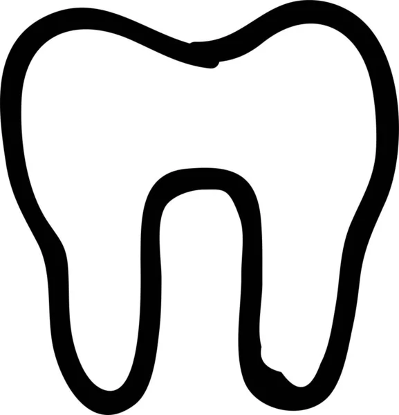 Mise Garde Icône Santé Dentaire Dans Style Contour — Image vectorielle