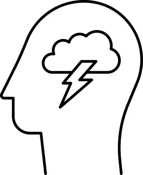 Cerebro Nube Cabeza Icono — Vector de stock
