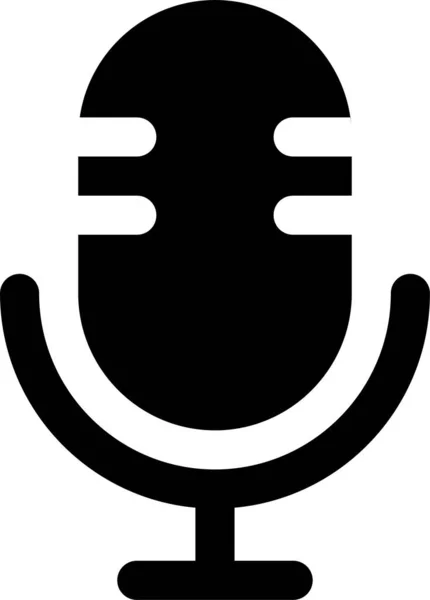 Ikona Mikrofonu Pevném Stylu — Stockový vektor