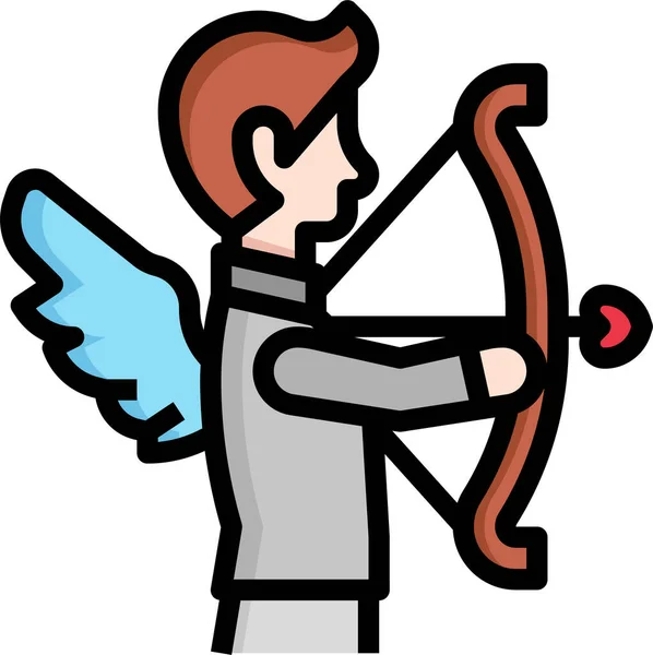 Cupidon Flèche Archer Icône — Image vectorielle