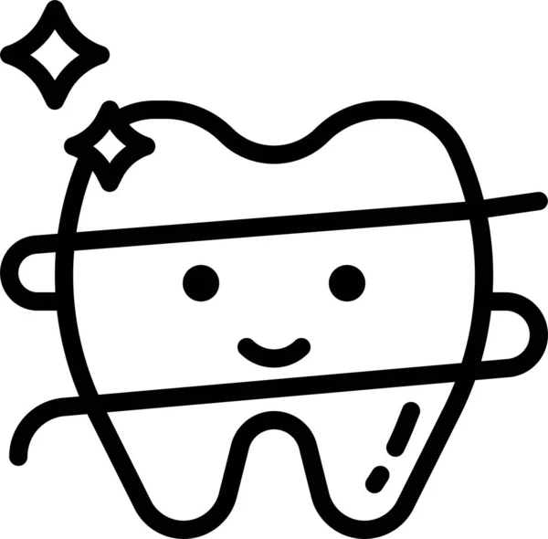 Icono Higiene Dental Hilo Dental — Archivo Imágenes Vectoriales