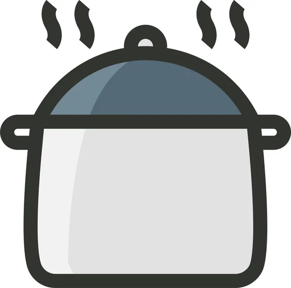 Food Cooking Pot Food Pot Icoon Gevulde Stijl — Stockvector