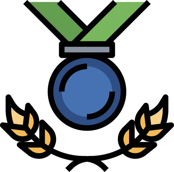 Medaile Udělení Medaile Stylu Vyplněného Osnovy — Stockový vektor