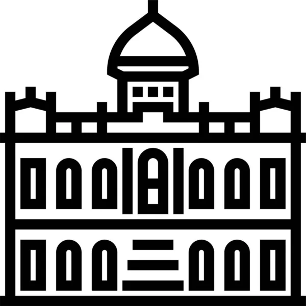 Ahsan Manzil Asia Bangladesh Icon Outline Style — Stock Vector