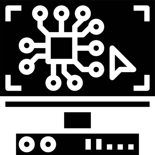 Computadora Computación Electrónica Icono Estilo Sólido — Archivo Imágenes Vectoriales