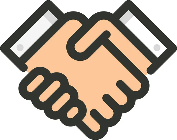 Deal Handshake Partner Icon Filled Outline Style — Stock Vector