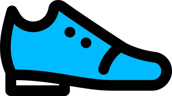 Calzado Icono Zapato Formal Estilo Contorno Lleno — Vector de stock