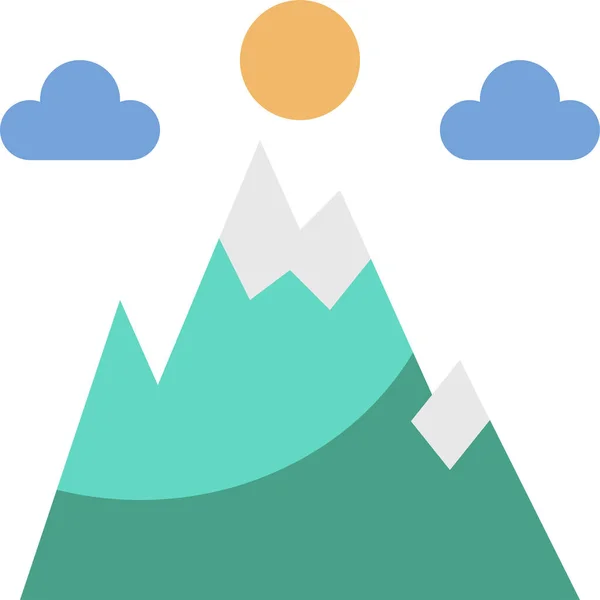 Forest Landscape Mountain Icon Flat Style — Stock Vector