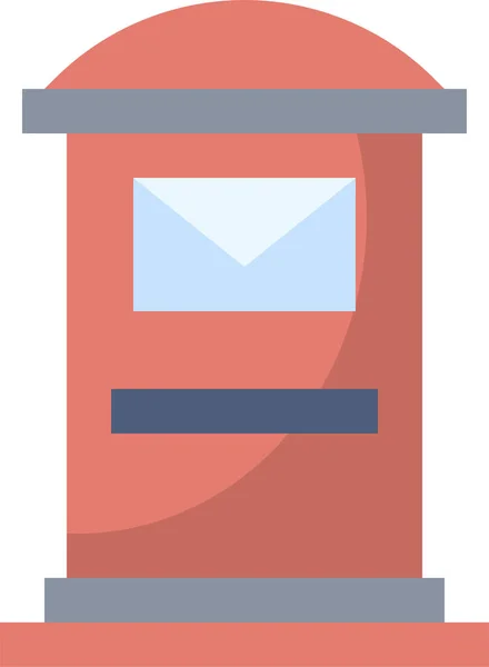 Poštovní Schránka Pošťák Ikona Plochém Stylu — Stockový vektor